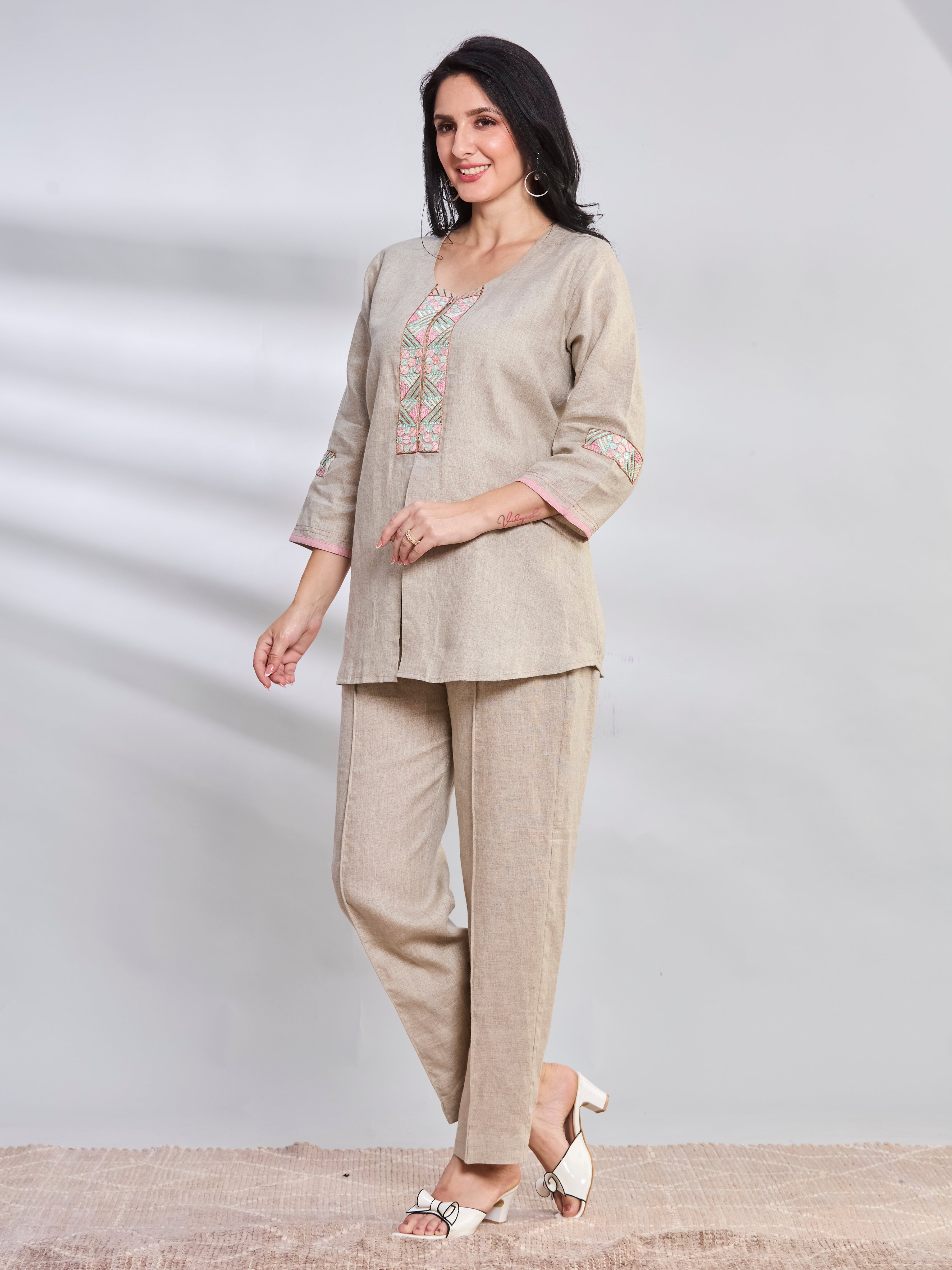 Malaga Handwork Jacket Style Co-ord Set