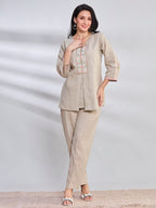 Malaga Handwork Jacket Style Co-ord Set