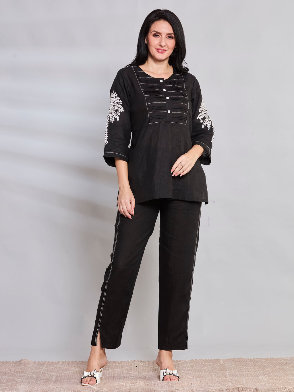 Anjuna Coconut linen top