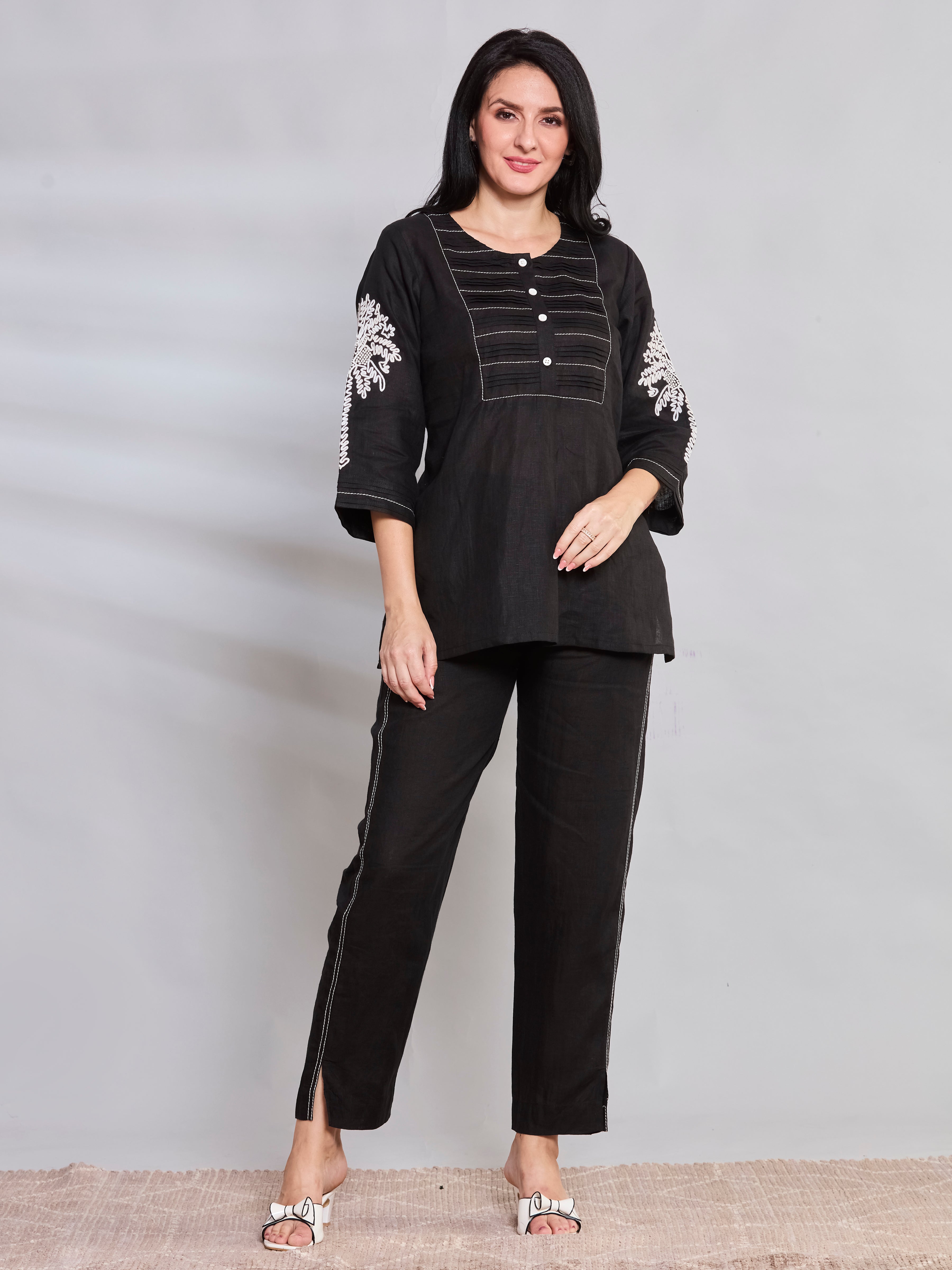 Anjuna Coconut linen top