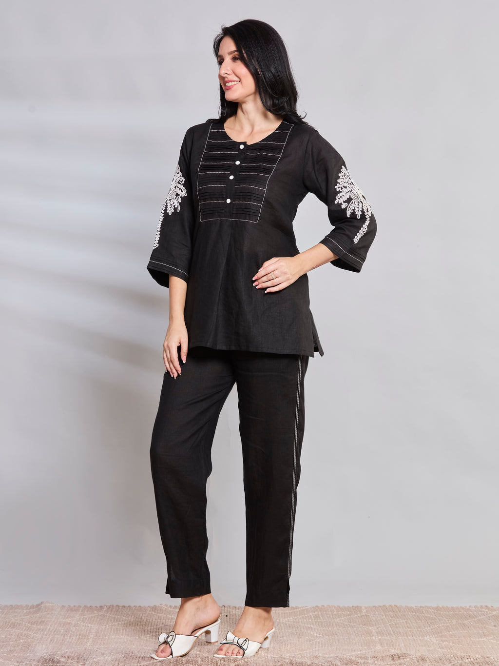Anjuna Coconut linen top