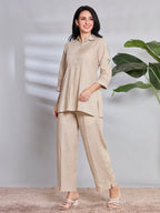 Gulaabo pleat linen top