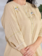 Sameera Twin Flower Short Linen Kurta
