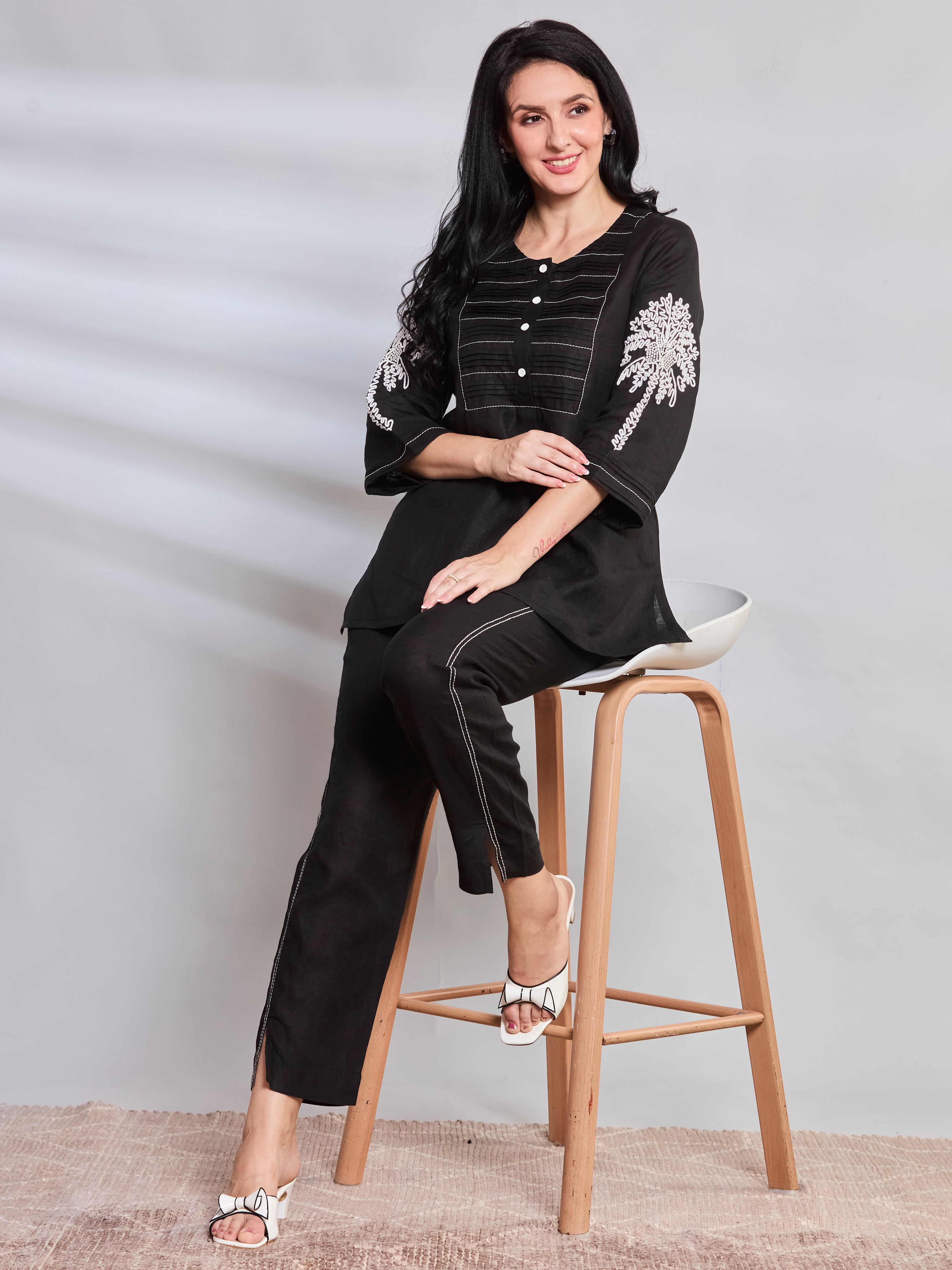 Anjuna Coconut linen top