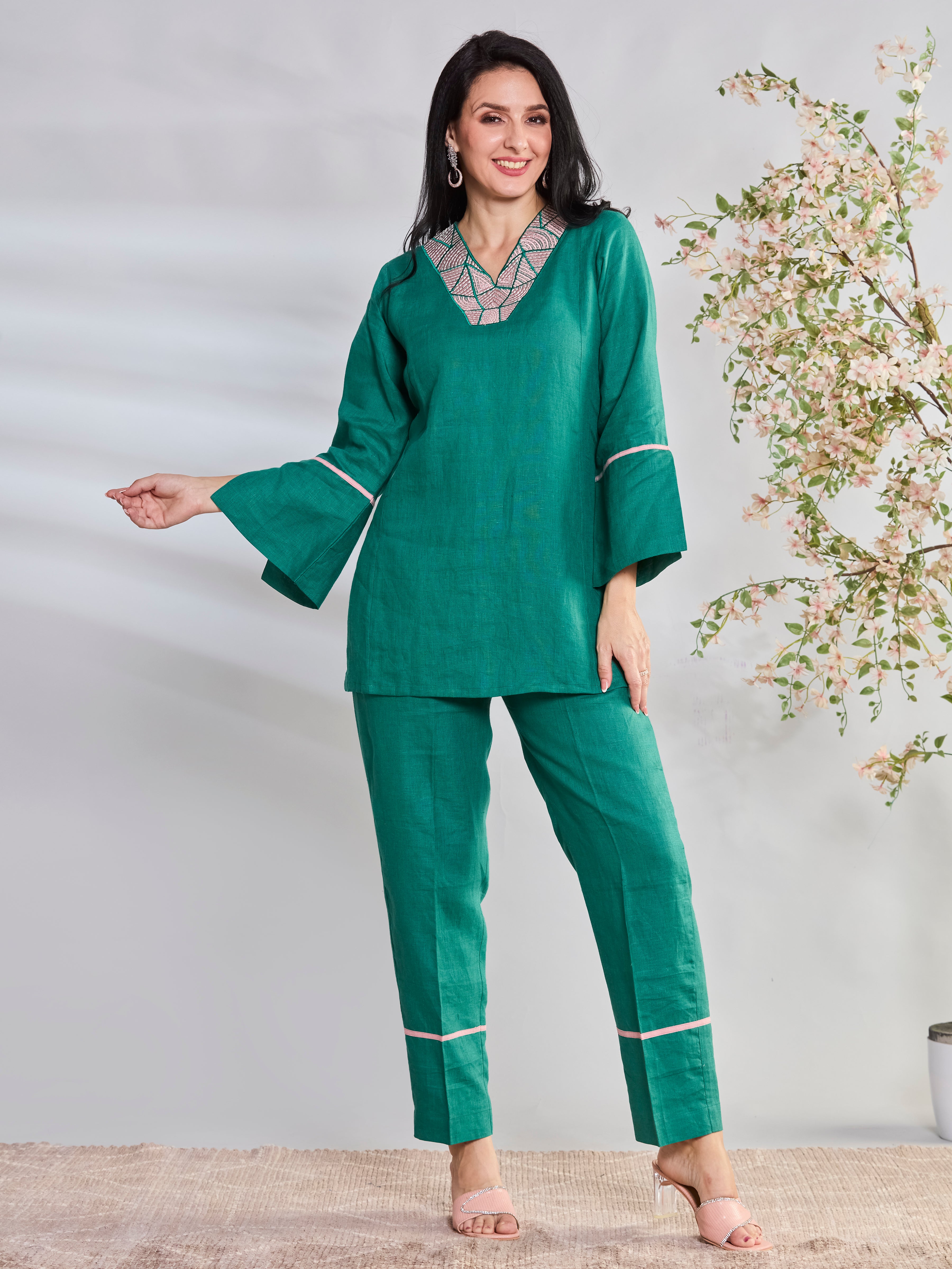 Leela festive linen top