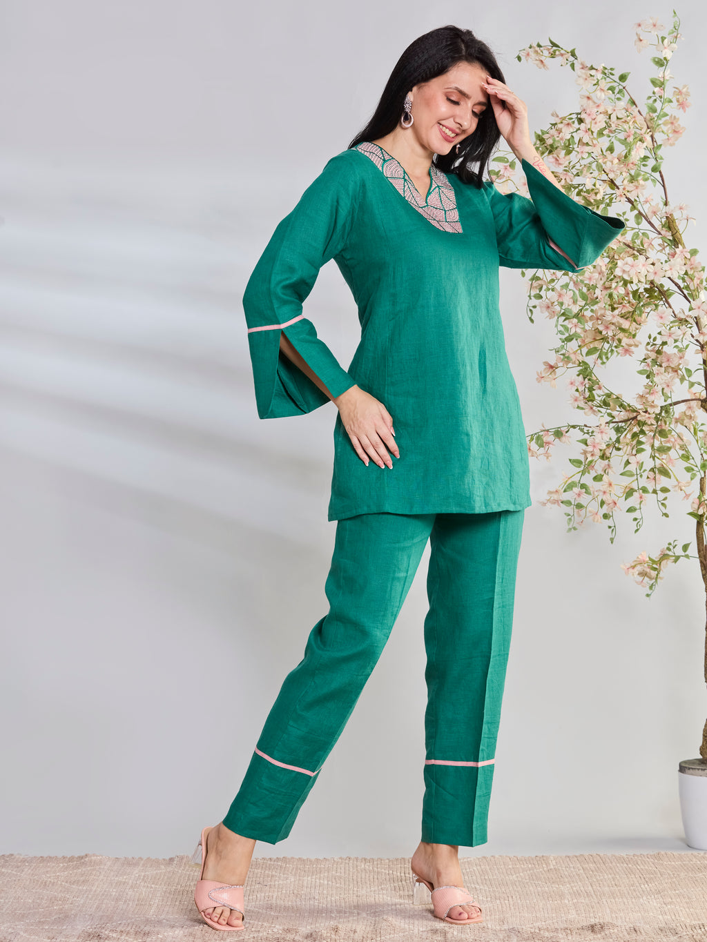 Leela festive linen top