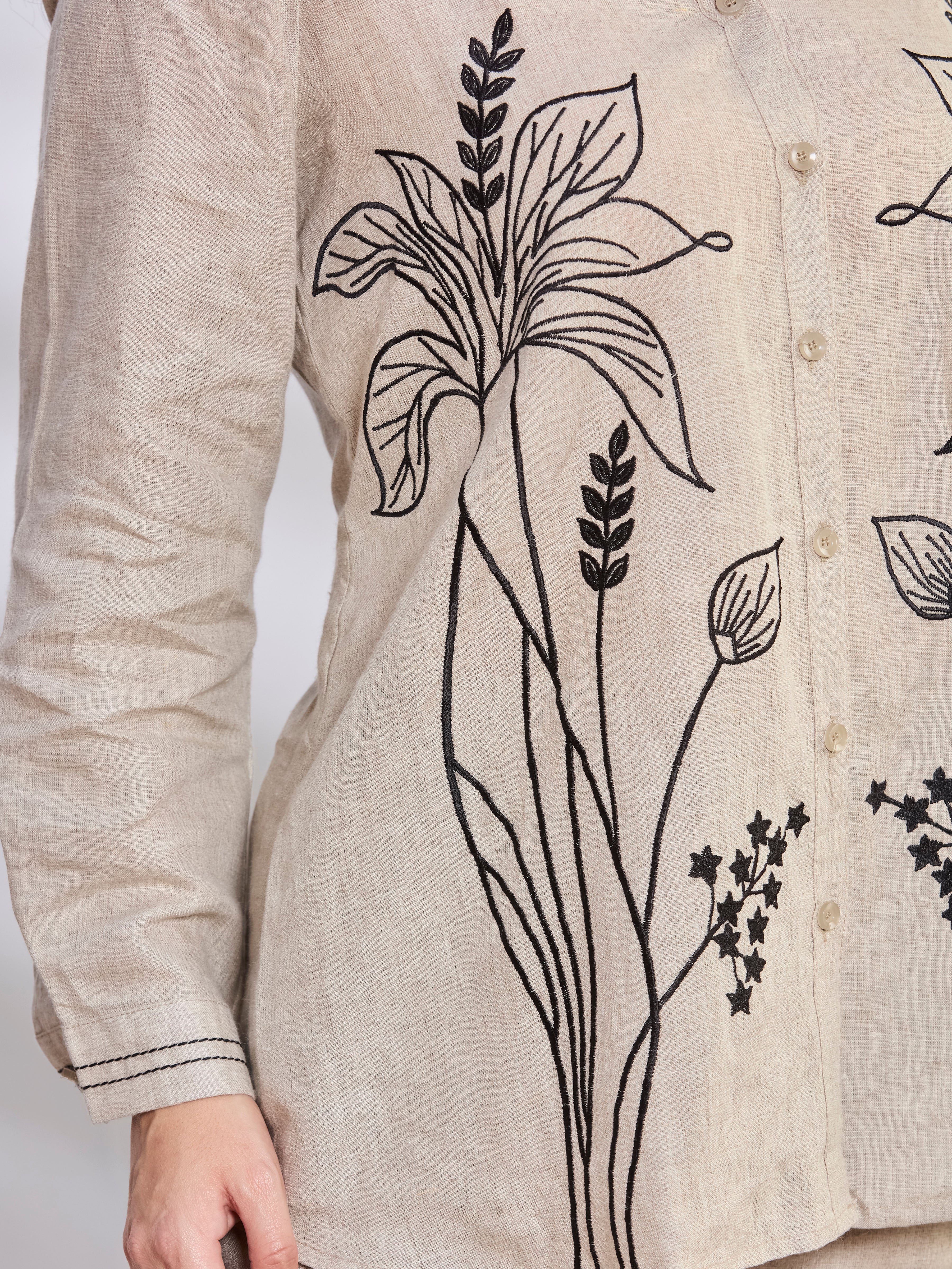 Malaga floral linen shirt