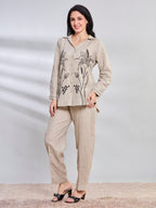 Malaga floral linen shirt