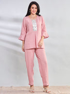 Varca hand embroidered mirror linen top