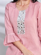 Varca hand embroidered mirror linen top