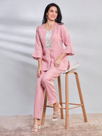 Varca hand embroidered mirror linen top